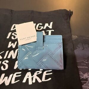 Kurt Geiger Blue Quilted Card Holder
